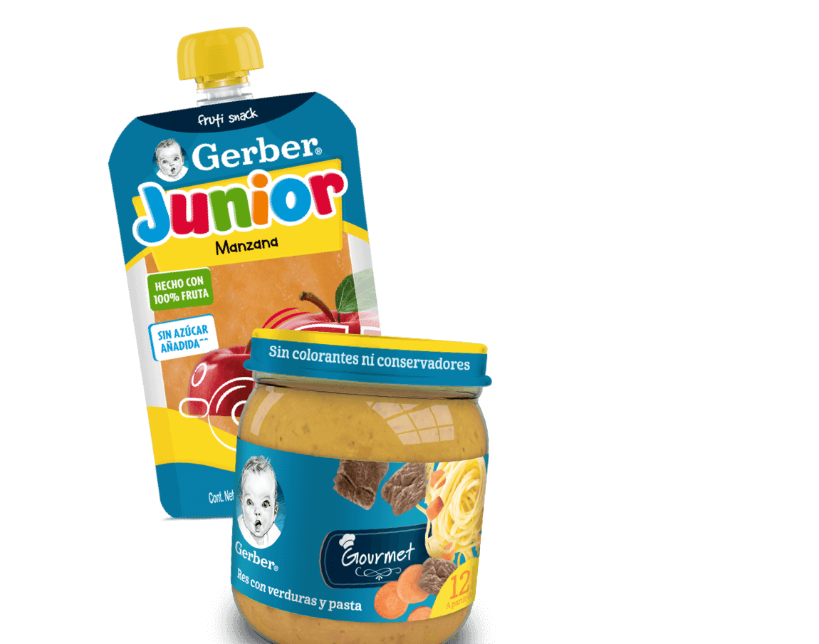 GERBER® Junior Pouch papillas para pequeños de 1 a 4 años