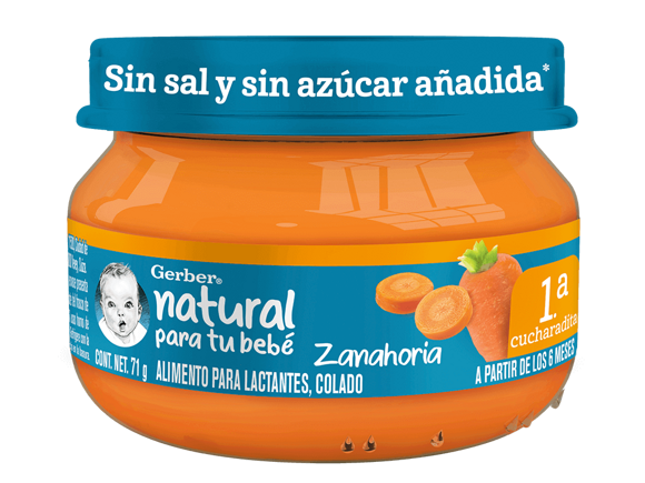 Gerber® Papilla Zanahoria Etapa 1, 71g