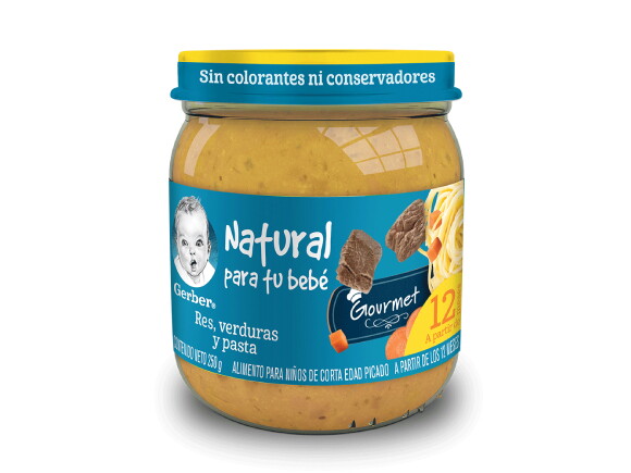 Gerber® Papilla Res, verduras y pasta Etapa 4, 250g