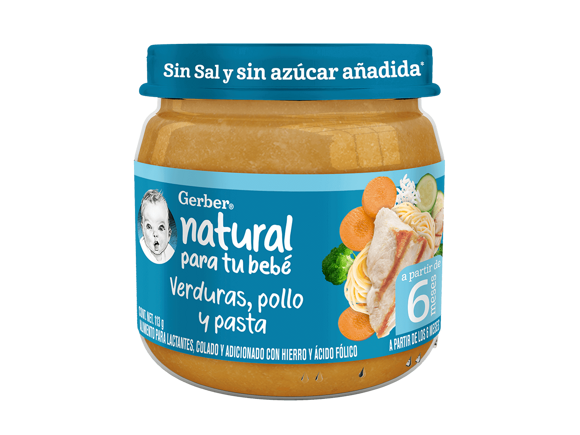 Gerber® Papilla Pollo verduras y pasta Etapa 2, 113g