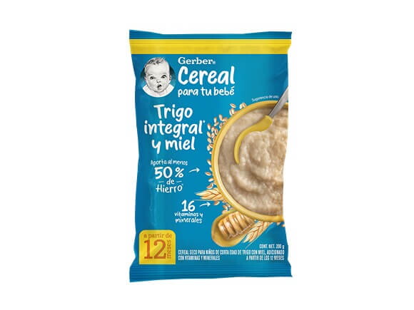 Gerber® Cereal infantil, Trigo con Miel, 12 meses