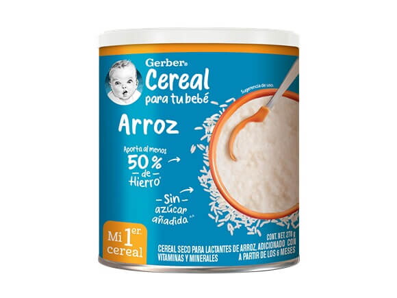 Gerber® Cereal infantil, Arroz, 6 meses