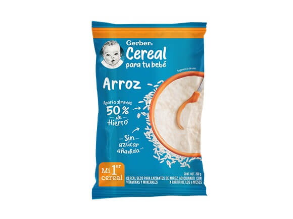 Gerber® Cereal infantil, Arroz, 6 meses