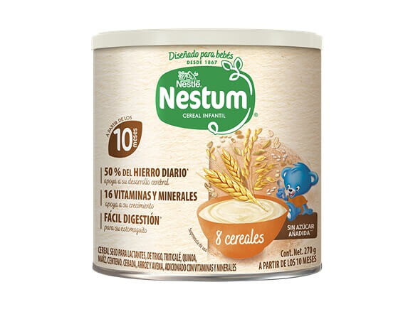 NESTUM® Nestle Cereal Infantil, 8 cereales, Etapa 10 meses, Lata 270g