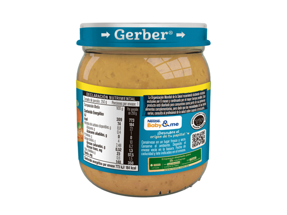 Gerber® Papilla Pollo, verduras y papas Etapa 4, 250g