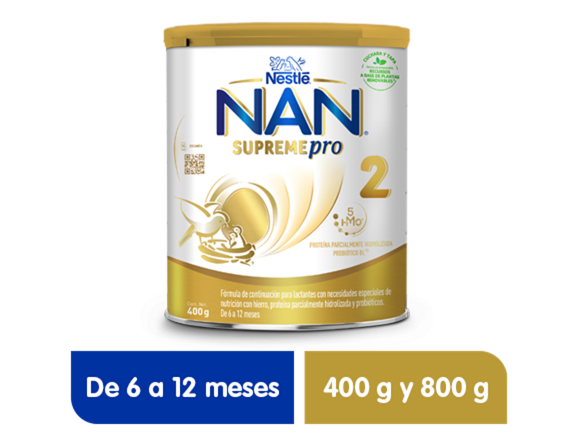 Fórmula Infantil Nan® 2 Supreme Pro De 6 a 12 Meses 1 Lata de 800 g y 1  Lata de 400 g