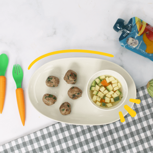 albóndigas de res y sopa de verduras para bebé pouch de jugo gerber