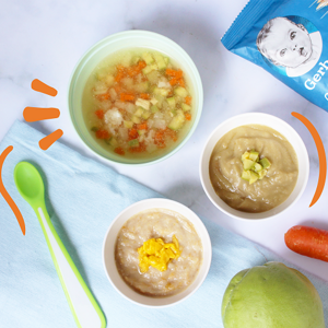 platito con consomé de verduras pollo y arroz comida para bebe