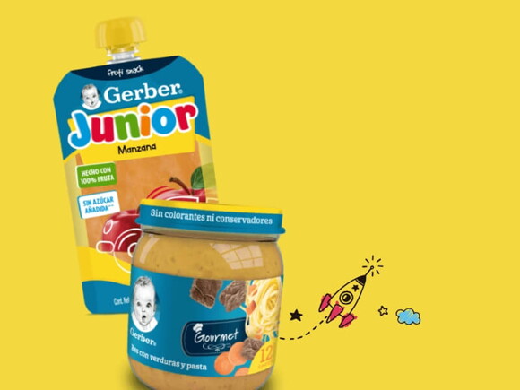 GERBER® Junior Pouch papillas para pequeños de 1 a 4 años